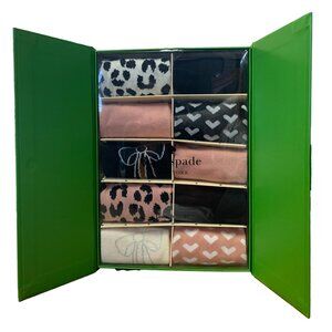 Kate Spade 10 Days of Socks Gift Box Set Low Cut 10 Pairs Black, Pink & White